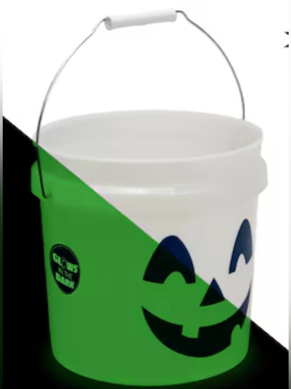 Glow in the dark Halloween 2 gallon bucket